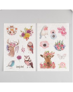 Наклейка бумага "Лесной олень" набор 6 листов 18,6х10 см-foto2