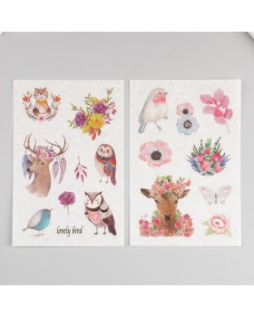 Наклейка бумага "Лесной олень" набор 6 листов 18,6х10 см-foto2