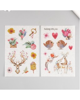 Наклейка бумага "Лесной олень" набор 6 листов 18,6х10 см-foto3