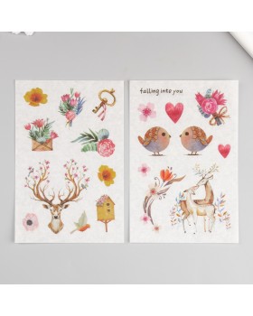 Наклейка бумага "Лесной олень" набор 6 листов 18,6х10 см-foto3