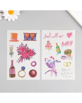 Наклейка бумага "Праздничные атрибуты" набор 6 листов 18,6х10 см-foto2