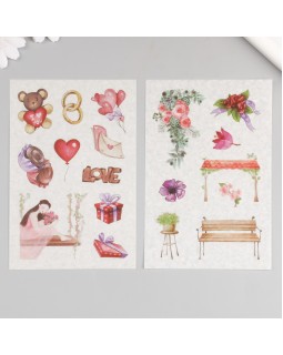 Наклейка бумага "Романтика для двоих" набор 6 листов 18,6х10 см-foto2