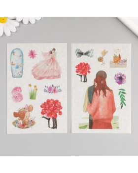 Наклейка бумага "Романтика для двоих" набор 6 листов 18,6х10 см-foto3